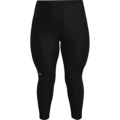 Under Armour Women's Standard HeatGear High No-Slip Waistband Ankle Leggings, Black (001)/White, X-Small Tall