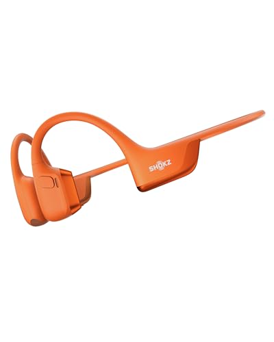 SHOKZ OpenRun Pro 2 Auriculares Deportivos de Conducción Ósea, Inalámbricos Bluetooth 5.3, Micrófonos con Cancelación de Ruido, Resistente al Agua IP55, 12h Reproducción, Carga Rápida USB-C, Naranja