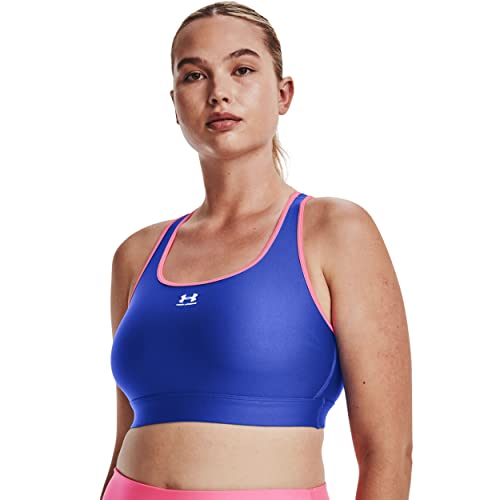 Under Armour Sujetador deportivo HeatGear Mid sin relleno para mujer, azul, CH