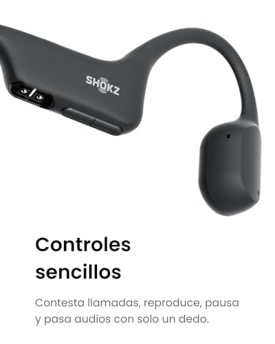 SHOKZ OpenRun Auriculares conducción ósea, Open-Ear Auriculares Deportivos inalámbricos de oído Abierto con Bluetooth y micrófono, Resistentes al Agua IP67 para Correr, con Diadema Deportiva