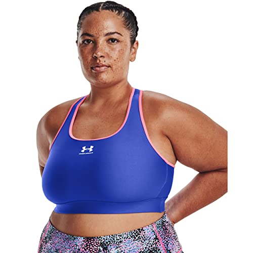 Under Armour Sujetador deportivo HeatGear Mid sin relleno para mujer, azul, CH