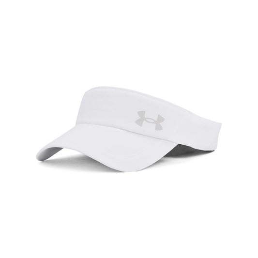 Under Armour M Iso-chill Launch Visor Visera solar para hombre, gorra de golf o para correr con detalles reflectantes, color blanco/blanco/reflectante