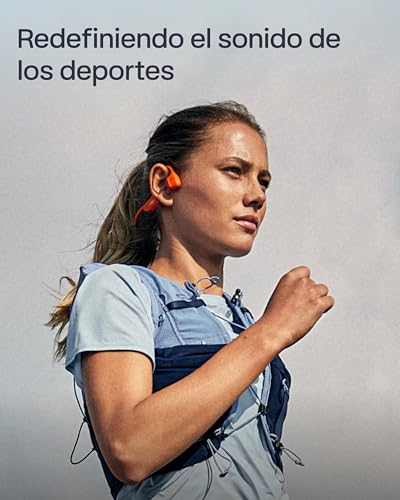 SHOKZ OpenRun Pro 2 Auriculares Deportivos de Conducción Ósea, Inalámbricos Bluetooth 5.3, Micrófonos con Cancelación de Ruido, Resistente al Agua IP55, 12h Reproducción, Carga Rápida USB-C, Naranja