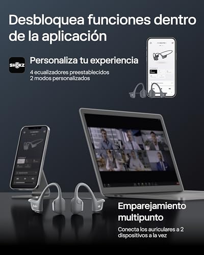 SHOKZ OpenRun Pro 2 Auriculares Deportivos de Conducción Ósea, Inalámbricos Bluetooth 5.3, Micrófonos con Cancelación de Ruido, Resistente al Agua IP55, 12h Reproducción, Carga Rápida USB-C, Negro