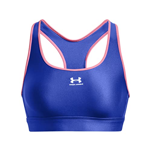 Under Armour Sujetador deportivo HeatGear Mid sin relleno para mujer, azul, CH