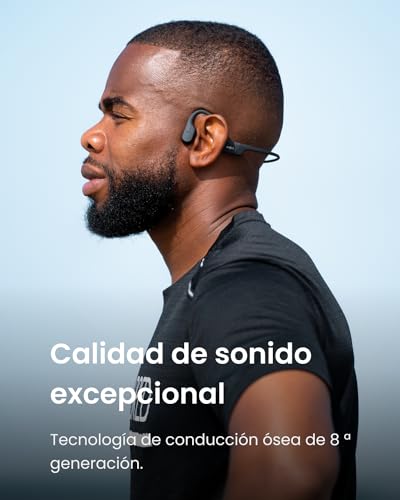 SHOKZ OpenRun Auriculares conducción ósea, Open-Ear Auriculares Deportivos inalámbricos de oído Abierto con Bluetooth y micrófono, Resistentes al Agua IP67 para Correr, con Diadema Deportiva