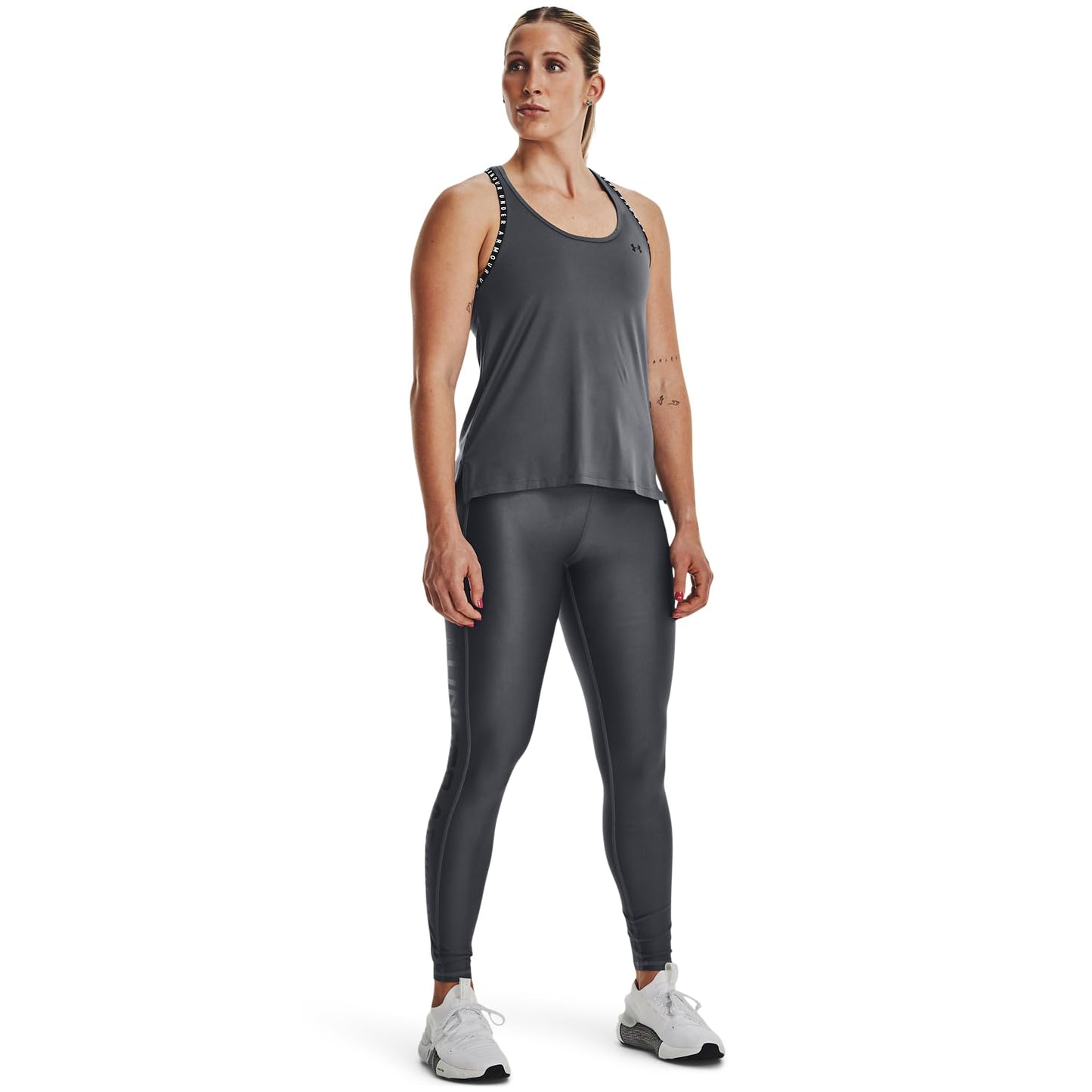 Under Armour Mallas de Longitud Completa para Mujer Warmup Bottoms, Pitch Gray, Extra-Small