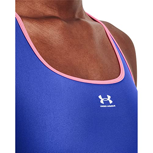 Under Armour Sujetador deportivo HeatGear Mid sin relleno para mujer, azul, CH