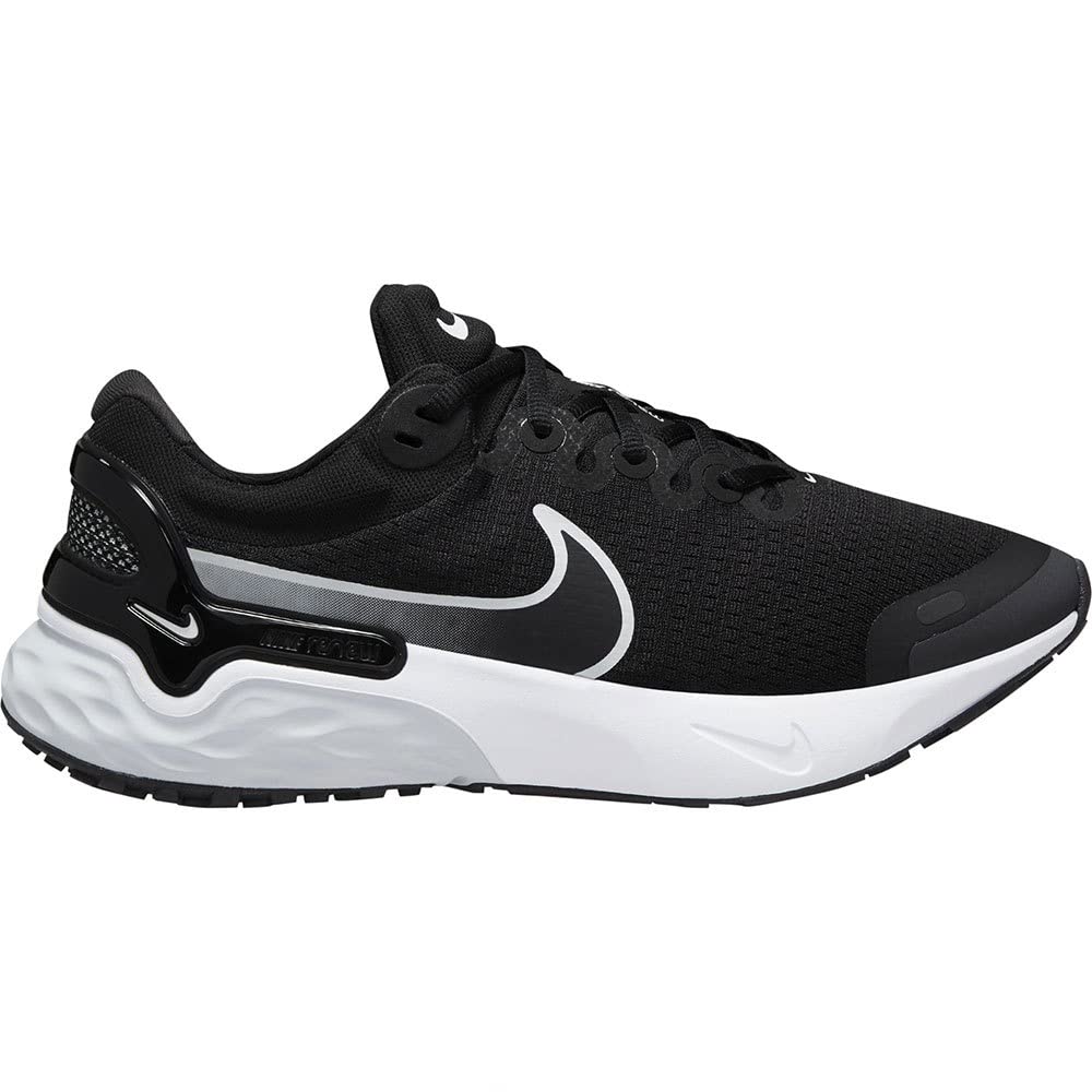 NIKE Renew Run 3, Zapatillas Mujer, Black White Pure Platinum Dk Smoke Grey, 38.5 EU