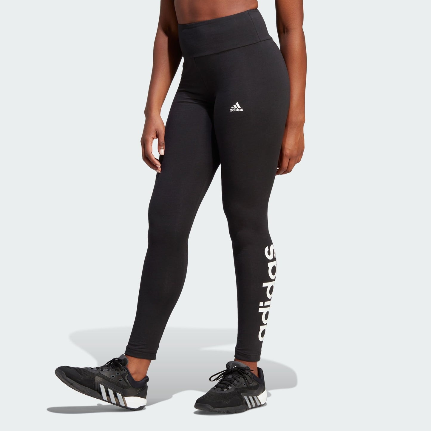 adidas Essentials High-waisted Logo Leggings Mujer, Black/White, XXS Alto