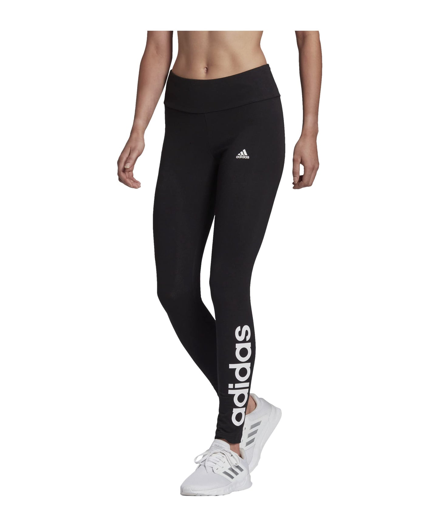 adidas Essentials High-waisted Logo Leggings Mujer, Black/White, XXS Alto