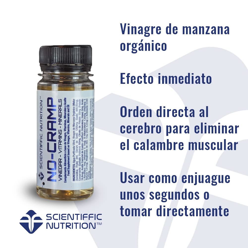 Scientiffic Nutrition NO-CRAMP Suplemento con Sodio, Potasio y Zinc, Elimina los Calambres y Contracturas Musculares, Rápida Actuación - 1 vial 60ml.