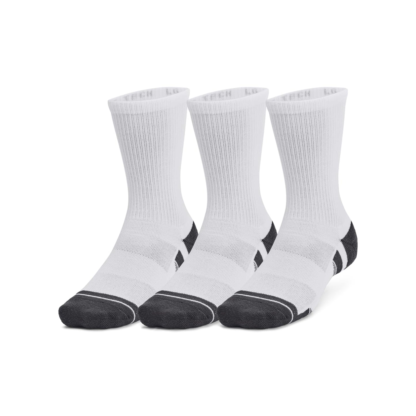 Under Armour Ua Performance Tech 3pk Crew, Calcetines Unisex adulto, Blanco, M-L