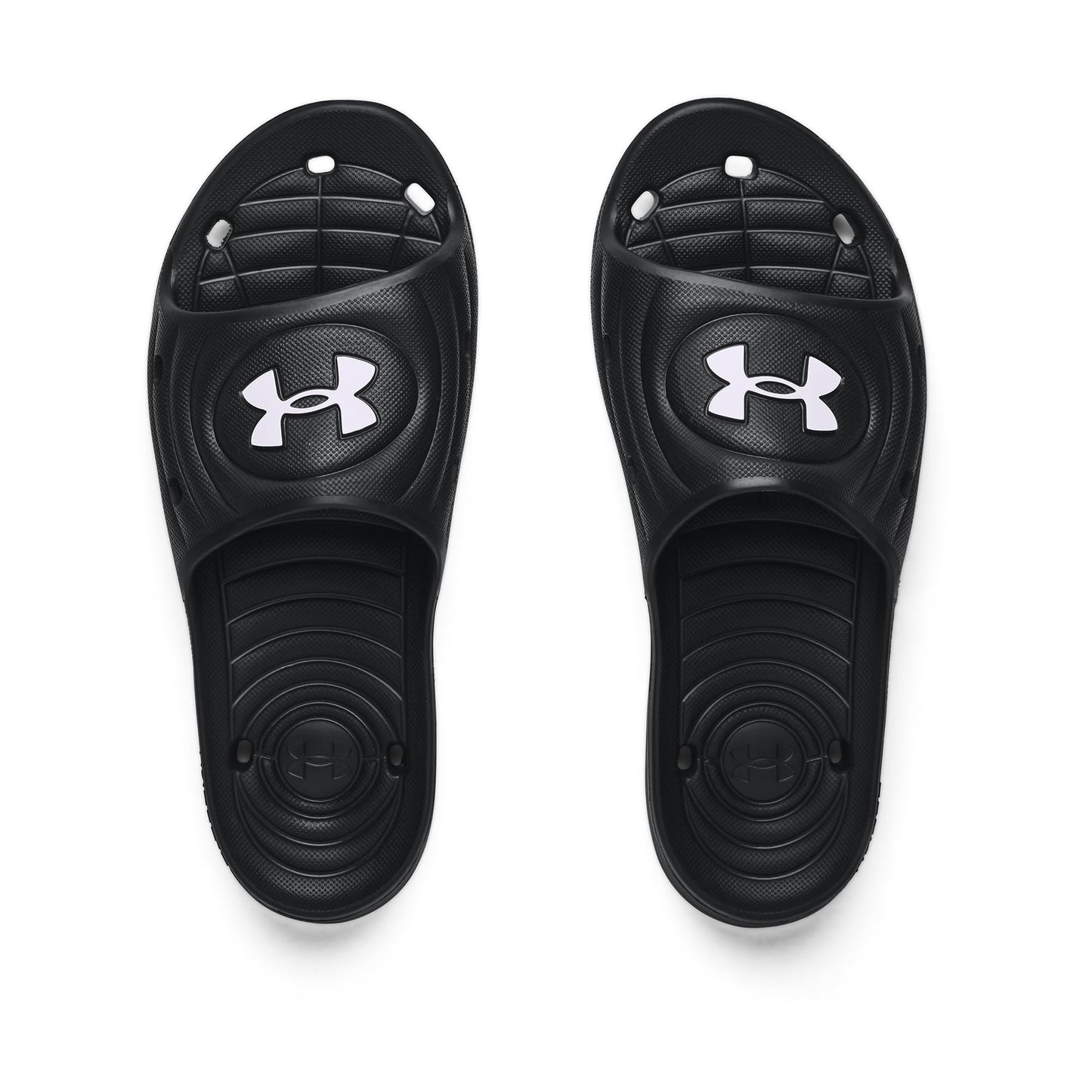 Under Armour Ua M Locker Iv Sl, Sandalia Slide Hombre, Black/Black/White, 45 EU