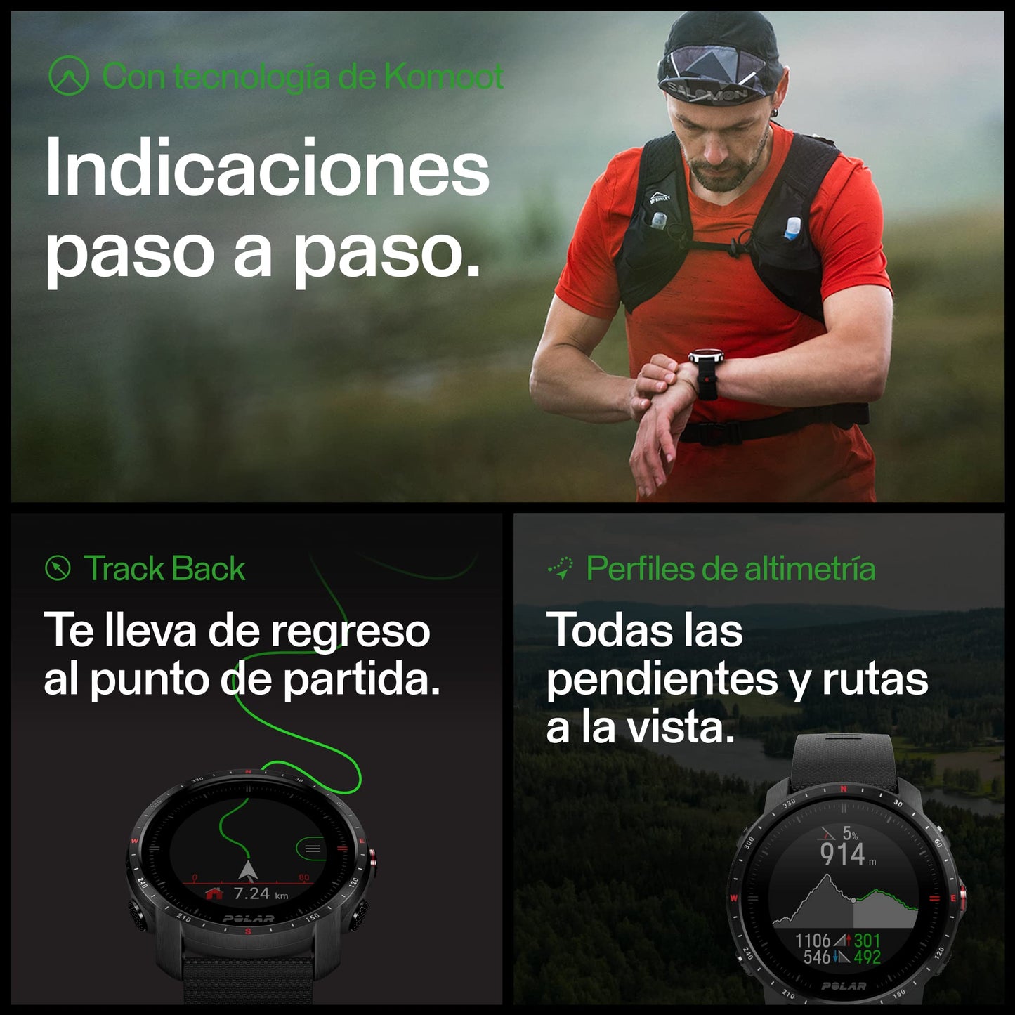 Polar Grit X Pro- GPS Multisport Smartwatch- Durabilidad Militar, Cristal de Zafiro, FC en la Muñeca, Batería de Larga Duración, Orientación, Para Deportes al Aire libre, Trail Running, Senderismo