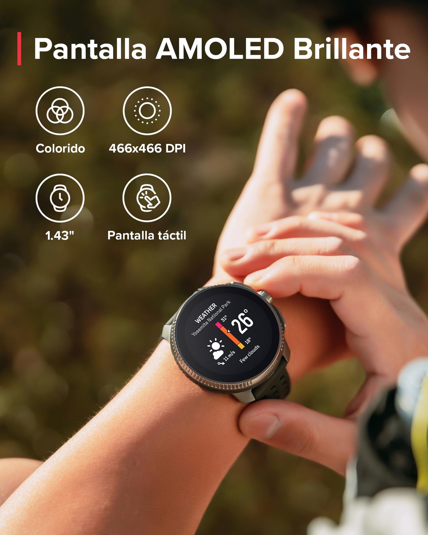 SUUNTO Race Reloj Deportivo - Smartwatch Exteriores, Pantalla AMOLED Brillante De 1,43" Con Cristal De Zafiro, Corona Cómoda y Botones De Control, GPS De Doble Frecuencia, Larga Duración De La Batería