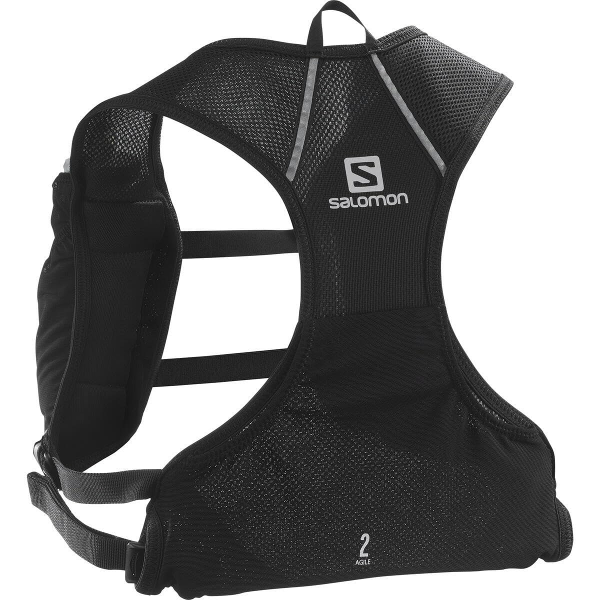 Salomon Agile 2 Chaleco de Hidratación Trail Running Senderismo Trail Running Senderismo MTB Unisexo, Capacidad esencial, Detalles reflectantes, Confort en movimiento, Negro