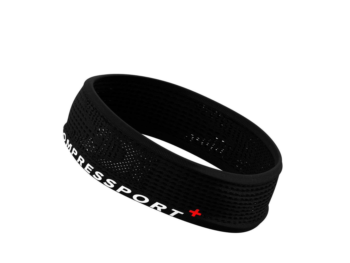 Compressport - Cinta de correr negra - Thin Headband On/Off - Cinta de cabeza fina antitranspiración - Fibras muy suaves de secado rápido - Máxima comodidad - Multisport