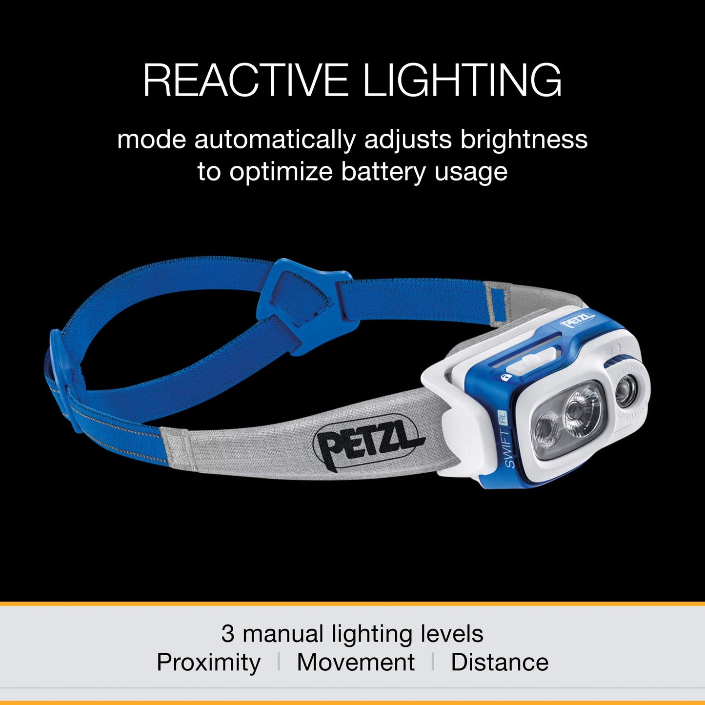 PETZL Linterna SWIFT RL - Unisex, Azul, Talla Única