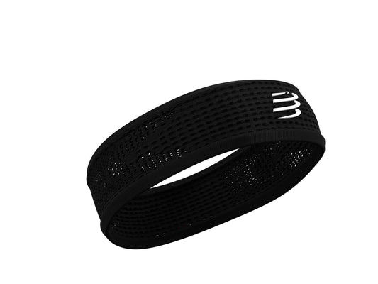 Compressport - Cinta de correr negra - Thin Headband On/Off - Cinta de cabeza fina antitranspiración - Fibras muy suaves de secado rápido - Máxima comodidad - Multisport