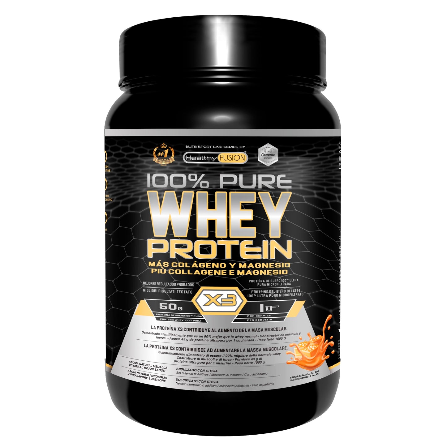 Healthy Fusion Whey Protein | Proteína Whey pura con Colágeno + Magnesio | Mejora tus entrenamientos | Protege y aumenta la masa muscular | 1000g de proteína