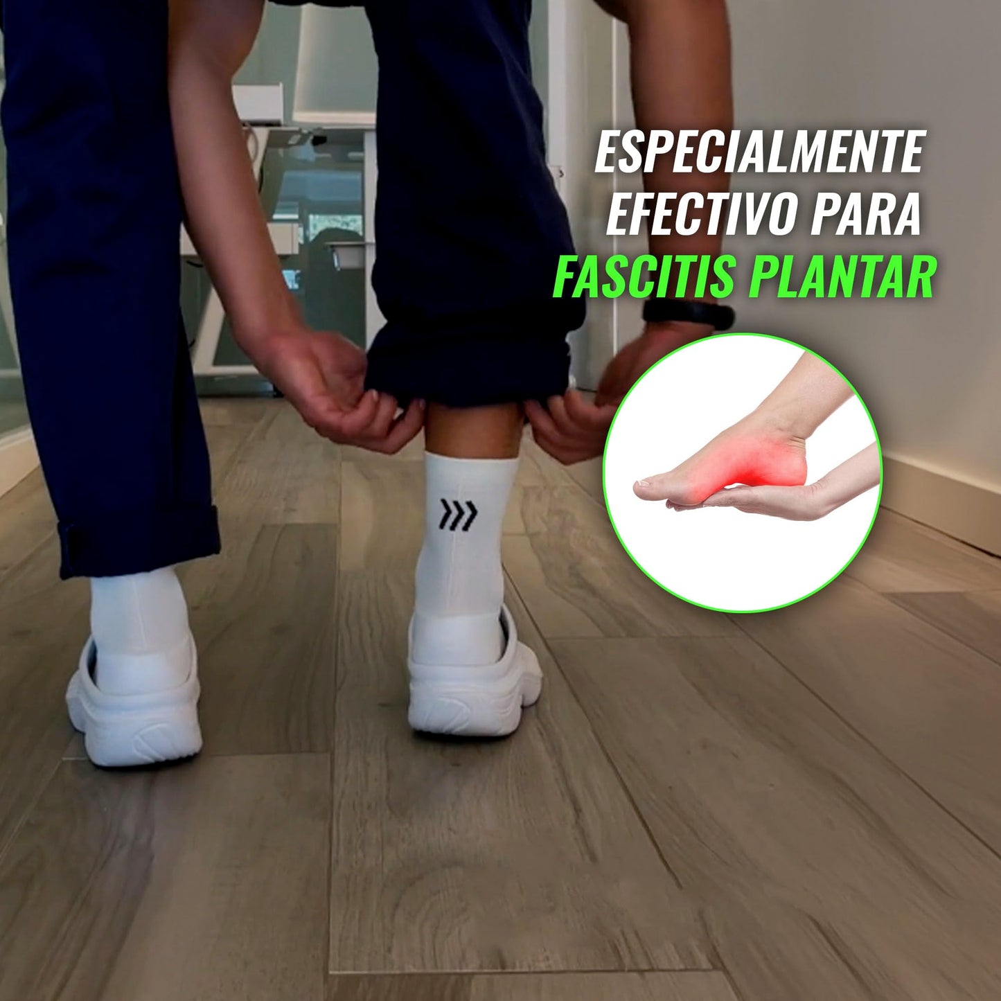 PODOKS - Calcetines hombre y mujer Confort - Calcetines blancos fascitis plantar - Calcetines de compresión para trabajo - Calcetines coolmax con almohadillado y separación del primer dedo