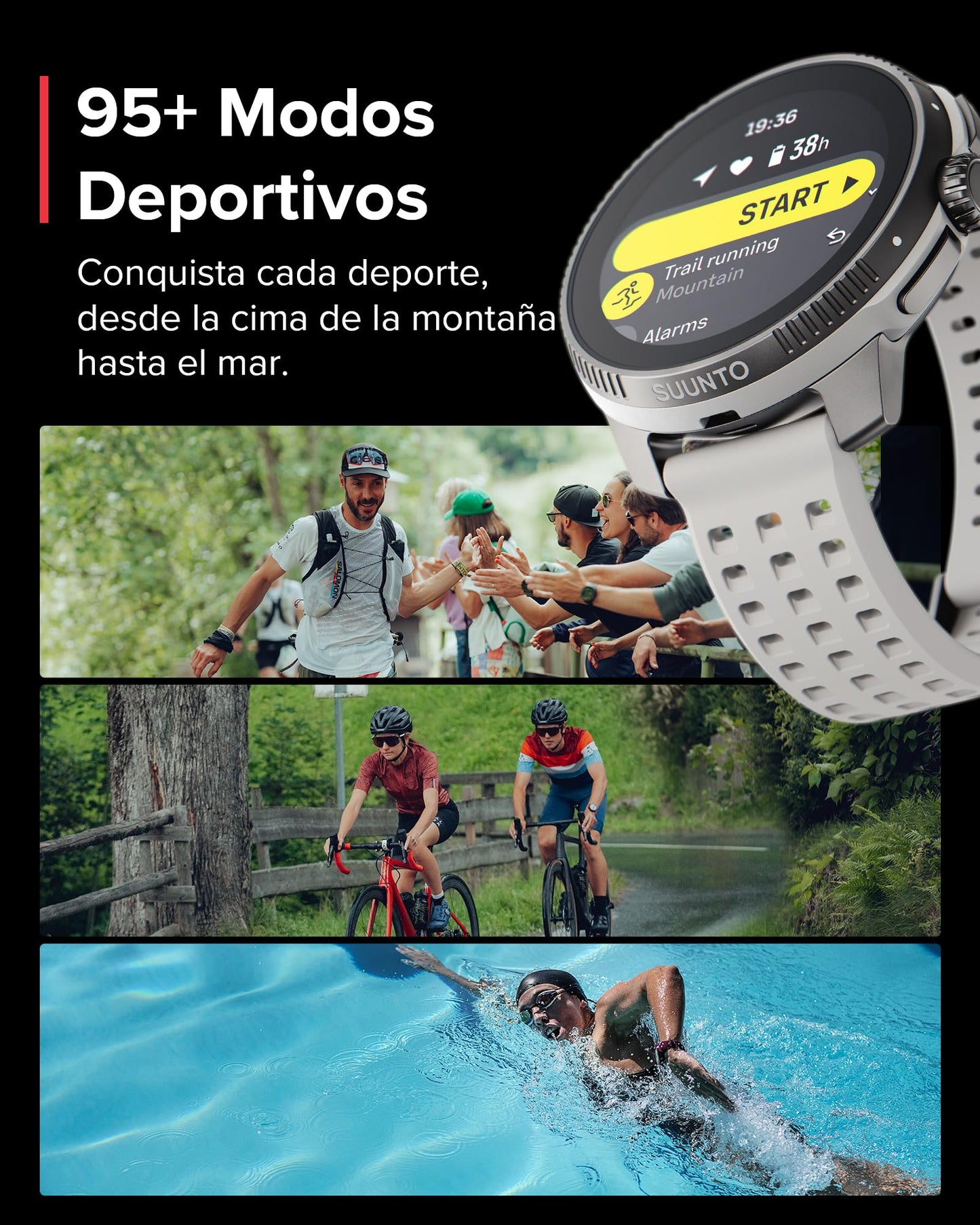 SUUNTO Race Reloj Deportivo - Smartwatch Exteriores, Pantalla AMOLED Brillante De 1,43" Con Cristal De Zafiro, Corona Cómoda y Botones De Control, GPS De Doble Frecuencia, Larga Duración De La Batería