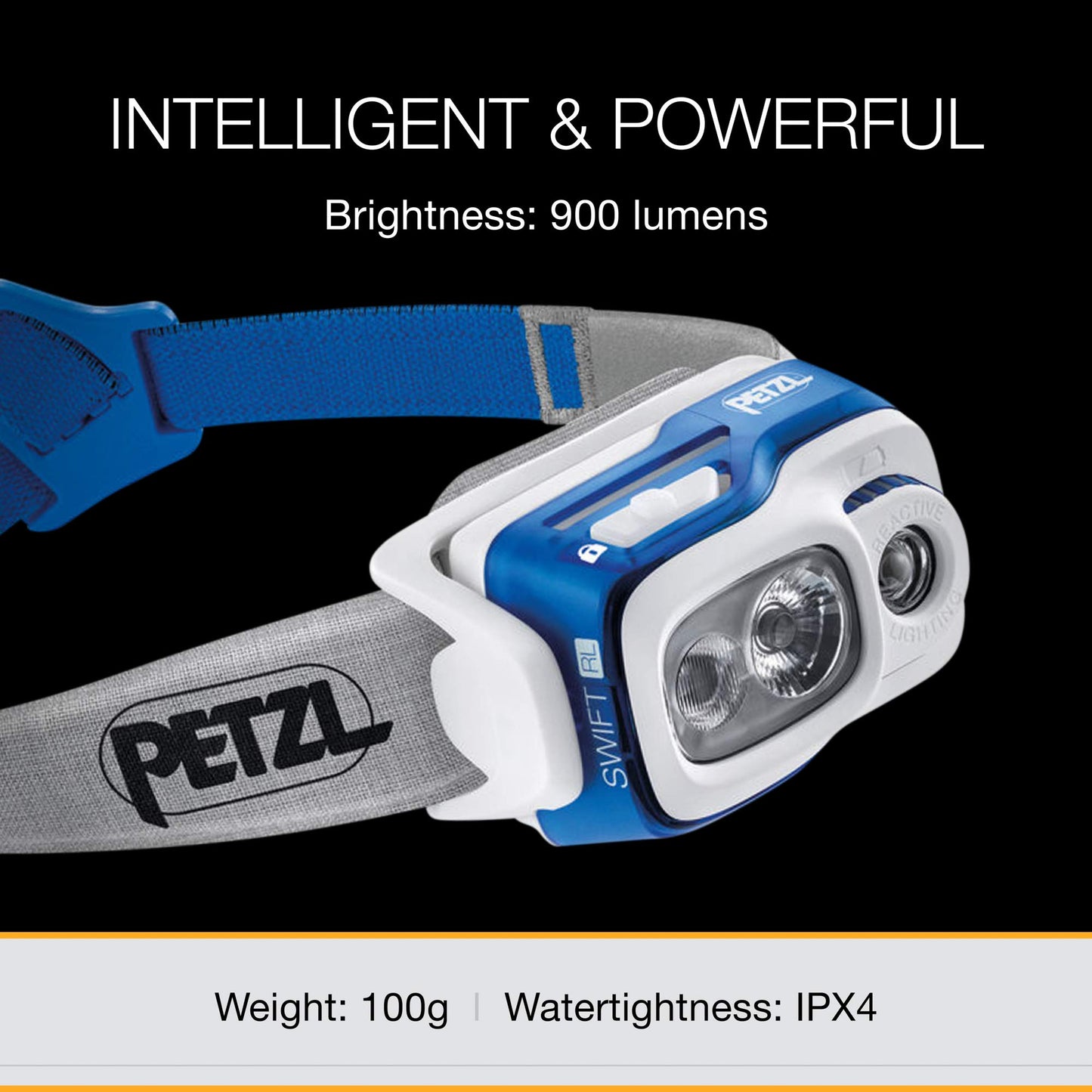 PETZL Linterna SWIFT RL - Unisex, Azul, Talla Única