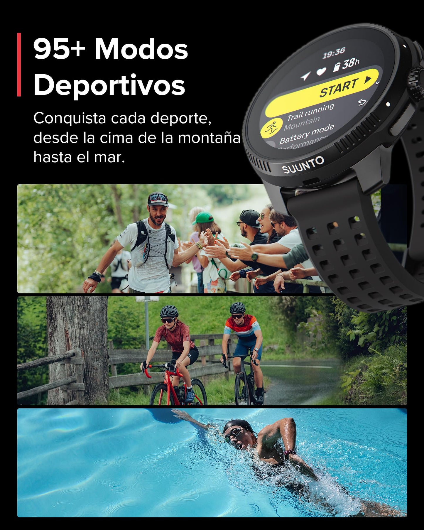 SUUNTO Race Reloj Deportivo - Smartwatch Exteriores, Pantalla AMOLED Brillante De 1,43" Con Cristal De Zafiro, Corona Cómoda y Botones De Control, GPS De Doble Frecuencia, Larga Duración De La Batería