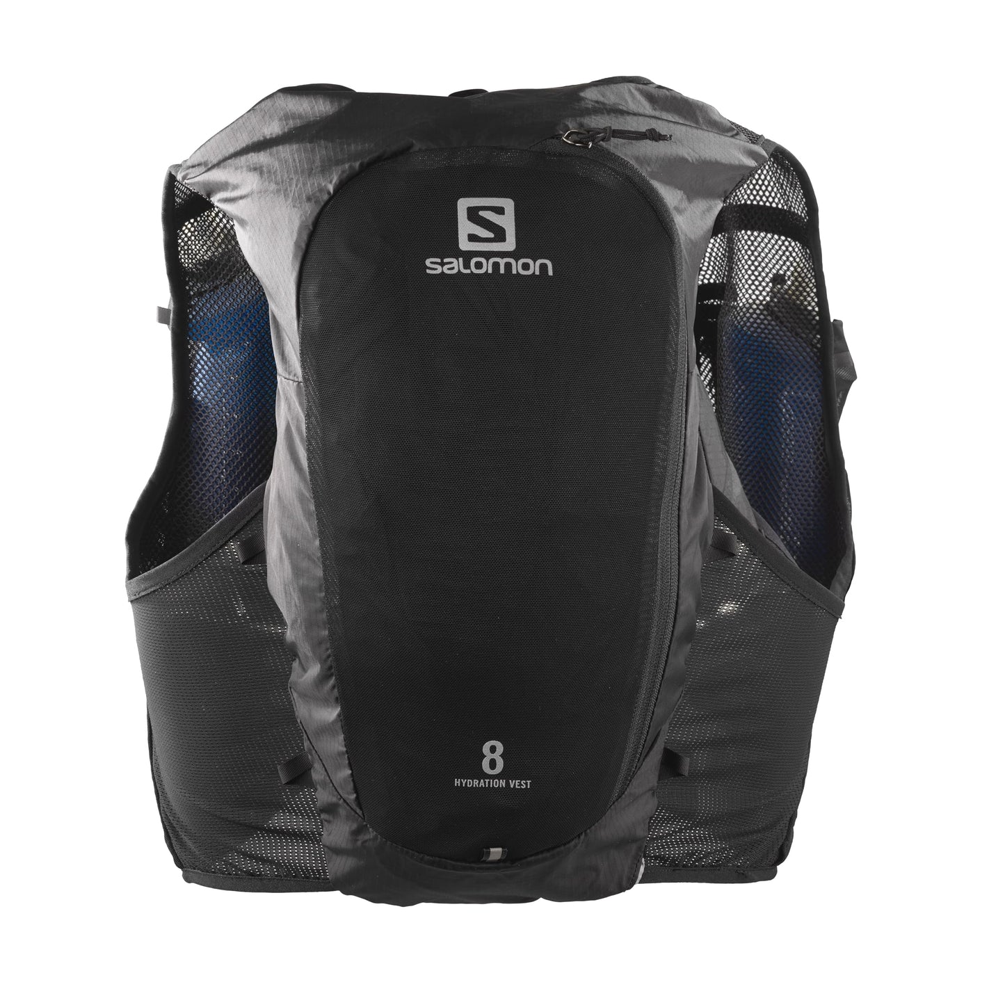 Salomon Adv Hydra Vest 8 Chaleco de Hidratación Trail Running Senderismo Trail Running Senderismo MTB Unisexo, Comodidad y estabilidad, Rápido acceso a la hidratación, Simplicidad, Negro, M